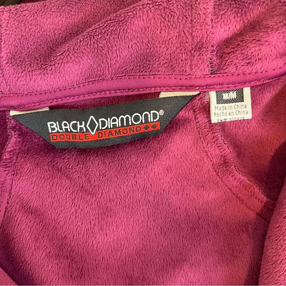 Black Diamond Double Diamond Hooded Jacket Ski Snow Fleece Lined Womens M - Picture 8 of 9